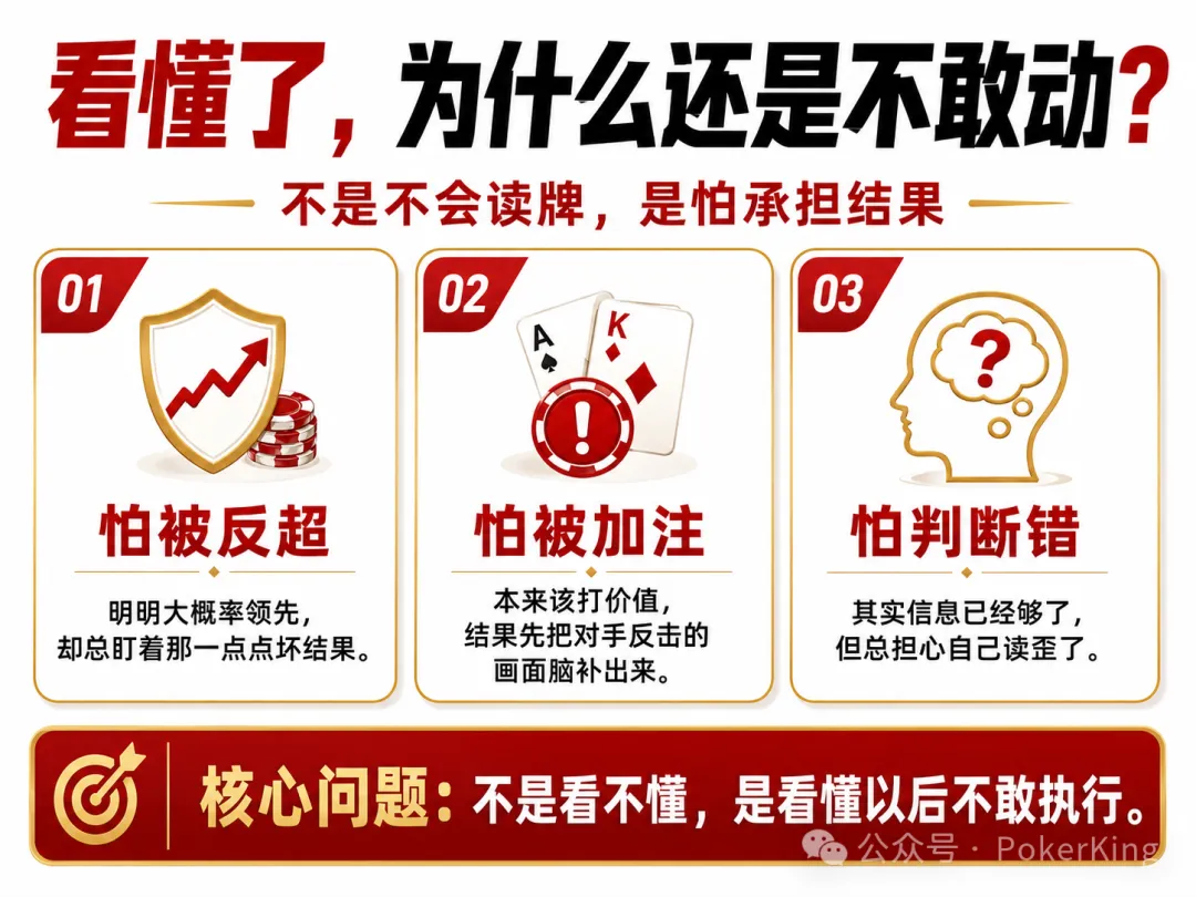 【微扑克】看穿范围却不敢动？你不是没读懂牌，只是被恐惧按住了手