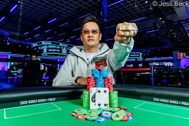 【微扑克】陈东再夺WSOP金手链!$10,000限注德州冠军赛单挑力压Glaser,身价暴涨成“范特西宠儿”