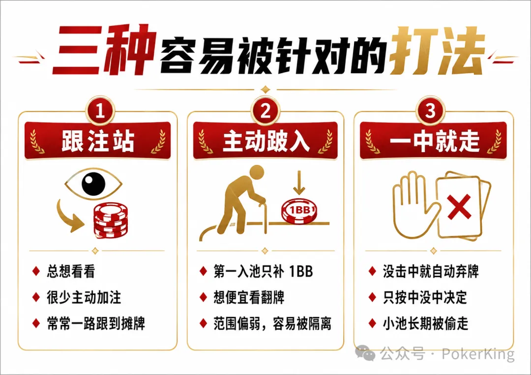 【微扑克】跟注站、主动跛入、一中就走——现金桌最容易被吃穿的三种打法,你中招了吗?